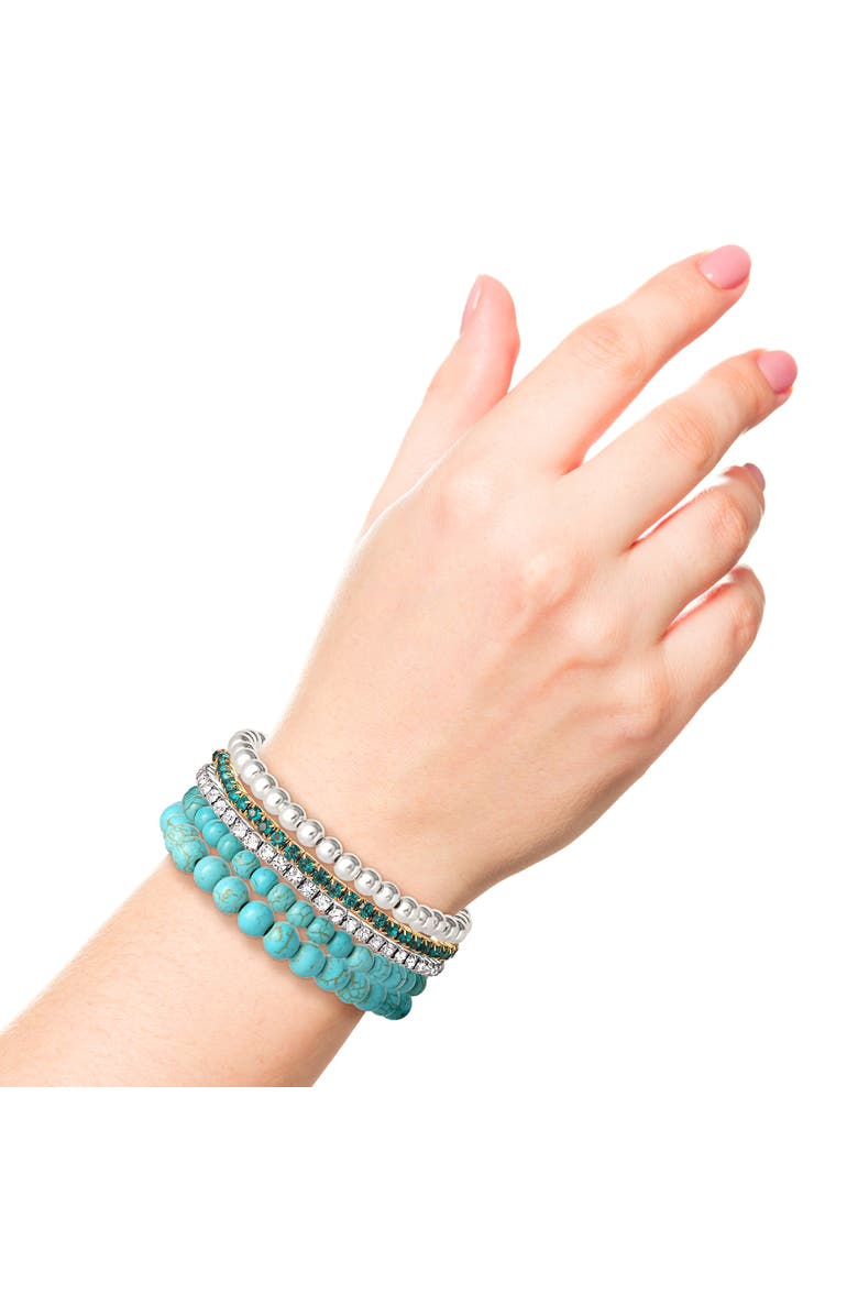 Jessica Simpson Crystal Stretch Bracelet, 5 Piece Set, Alternate, color, Multi