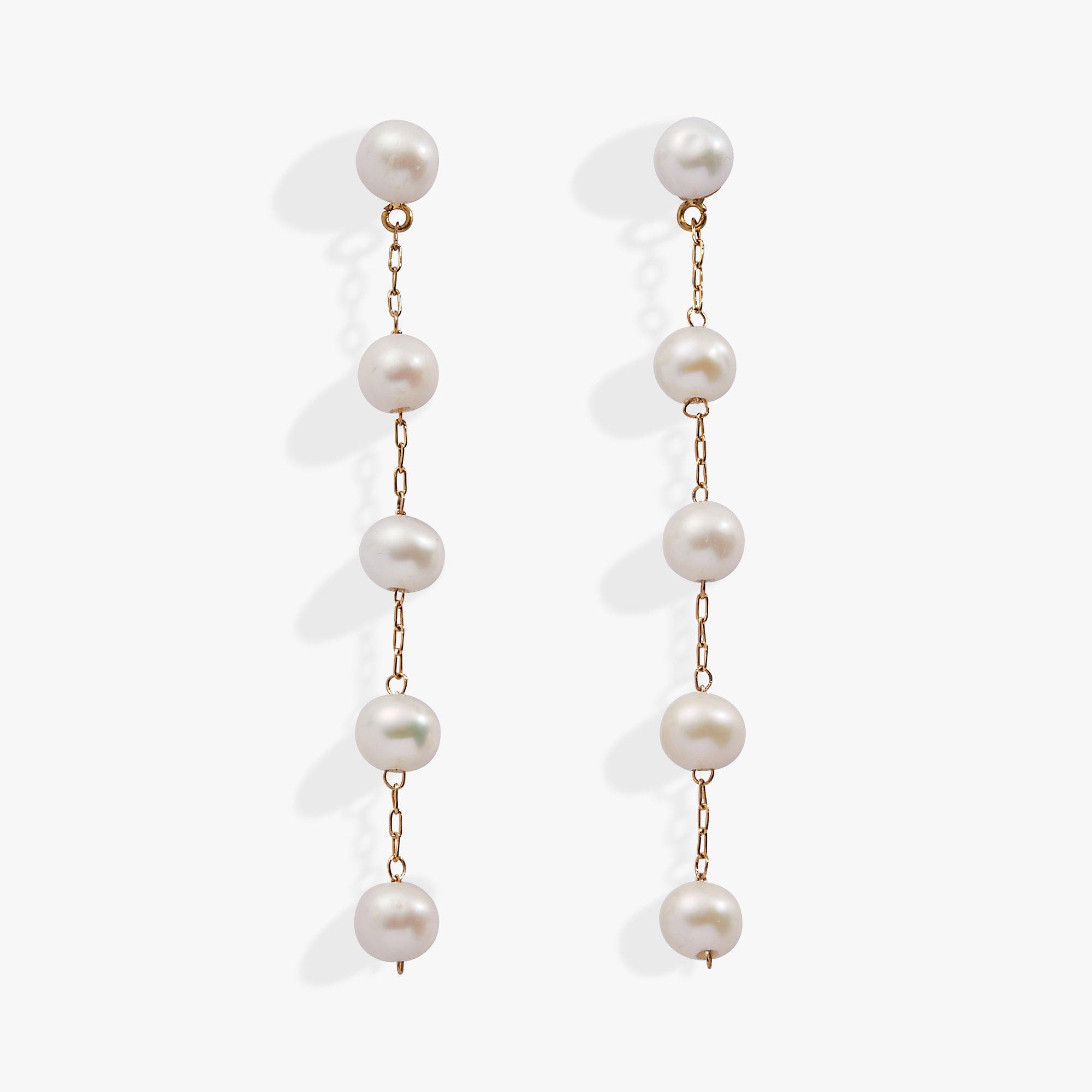 Alex and Ani Freshwater Pearl Linear Earrings 