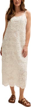 Lily and Lionel London Lily Spaghetti Strap Ribbon Work Midi Dress