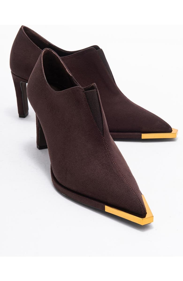 Prologue Shoes Niva Pointed Toe Pump, Alternate, color, Brown Suede