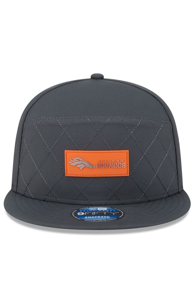 New Era Men's New Era Charcoal Denver Broncos 2025 Sideline Cold Weather Split Panel 9FIFTY Snapback Hat, Alternate, color, 