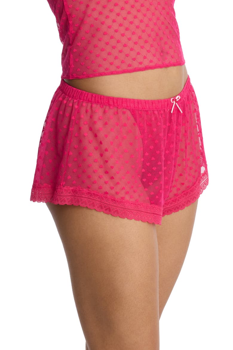 Heart Breaker Lace Shorts, Alternate, color, NEON FUCHSIA