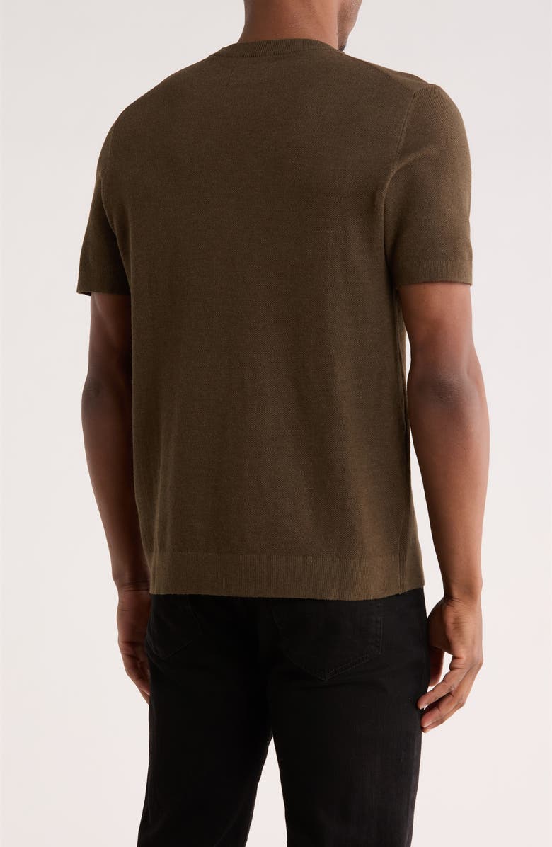 DENIM AND FLOWER Sand Short Sleeve Sweater, Alternate, color, Dark Brown