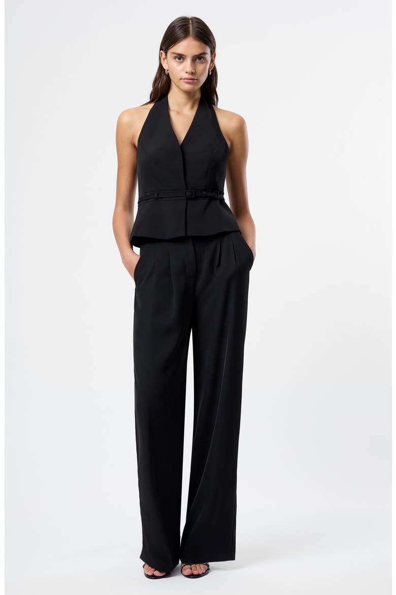 Harry Belted Suiting Halter Top, Alternate, color, BLACK