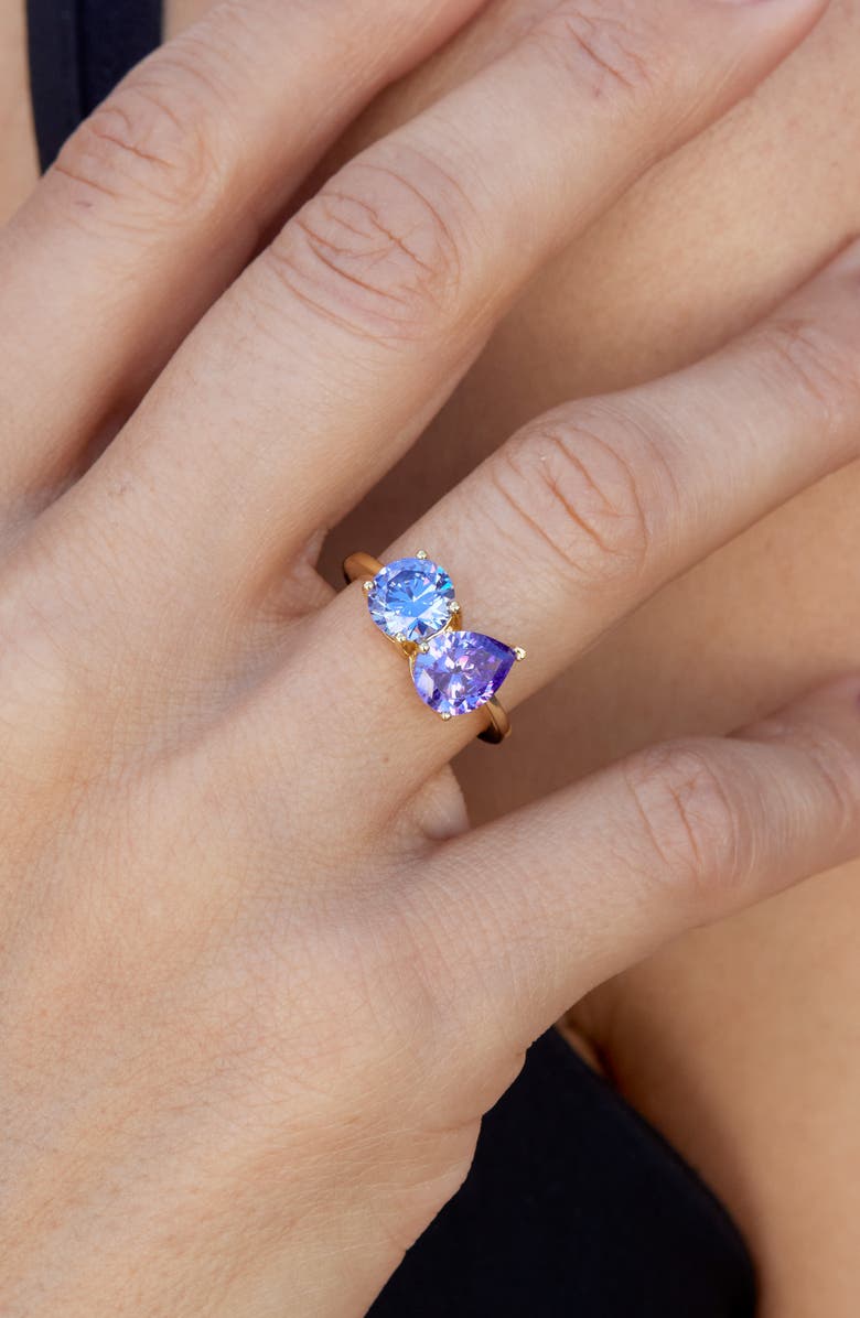 SAVVY CIE JEWELS Cubic Zirconia Toi et Moi Ring, Alternate, color, 