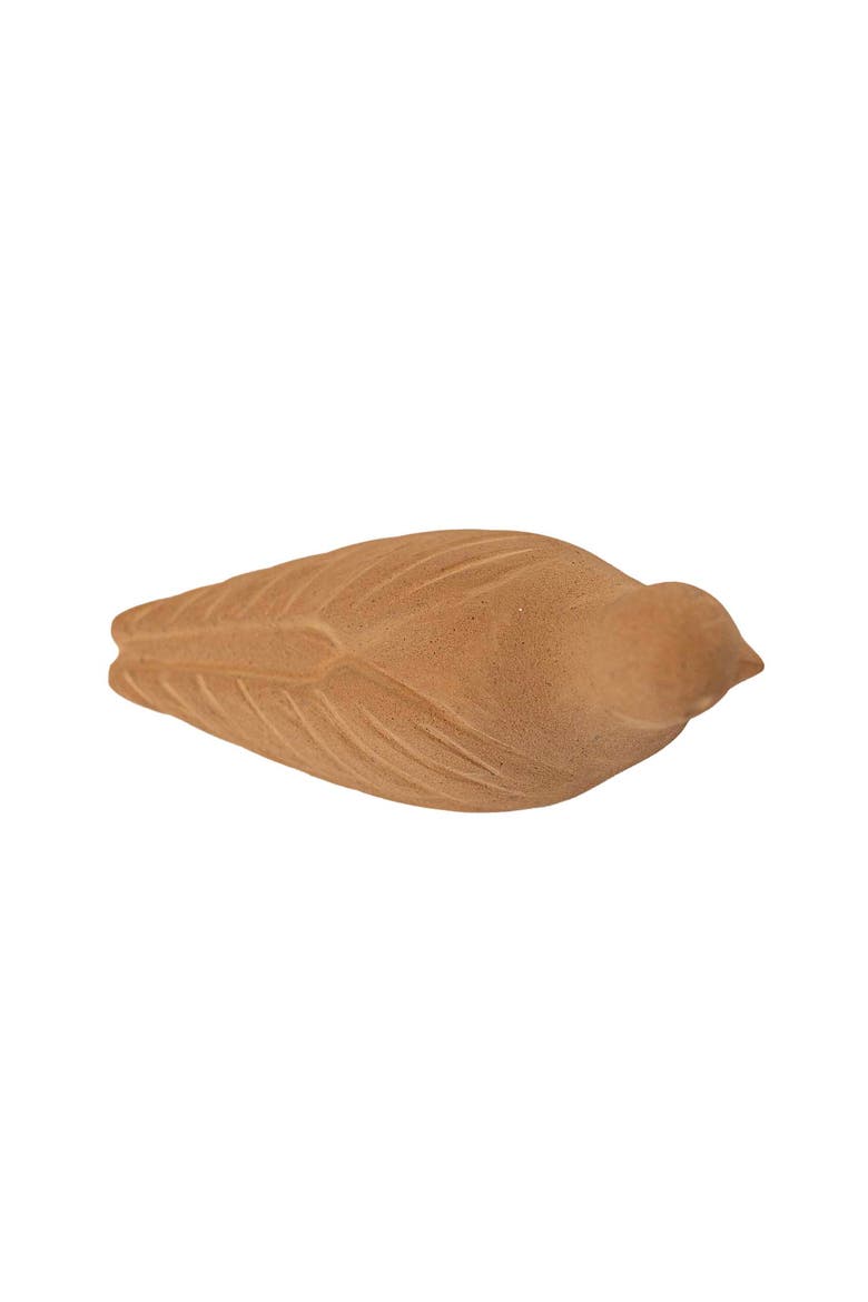 Sitting Bird Figure Natural Terracotta, Alternate, color, Brown