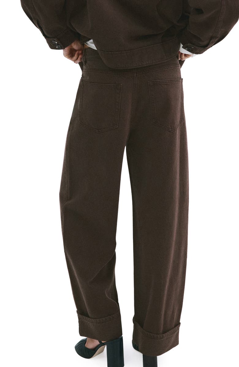 MANGO Cuffed Balloon Jeans, Alternate, color, Chocolate