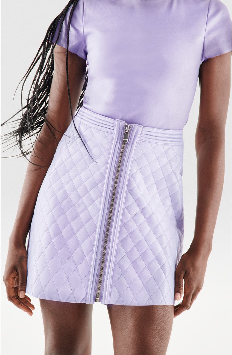 AS by DF Nico Recycled Leather Skirt, Alternate, color, Pastel Lilac
