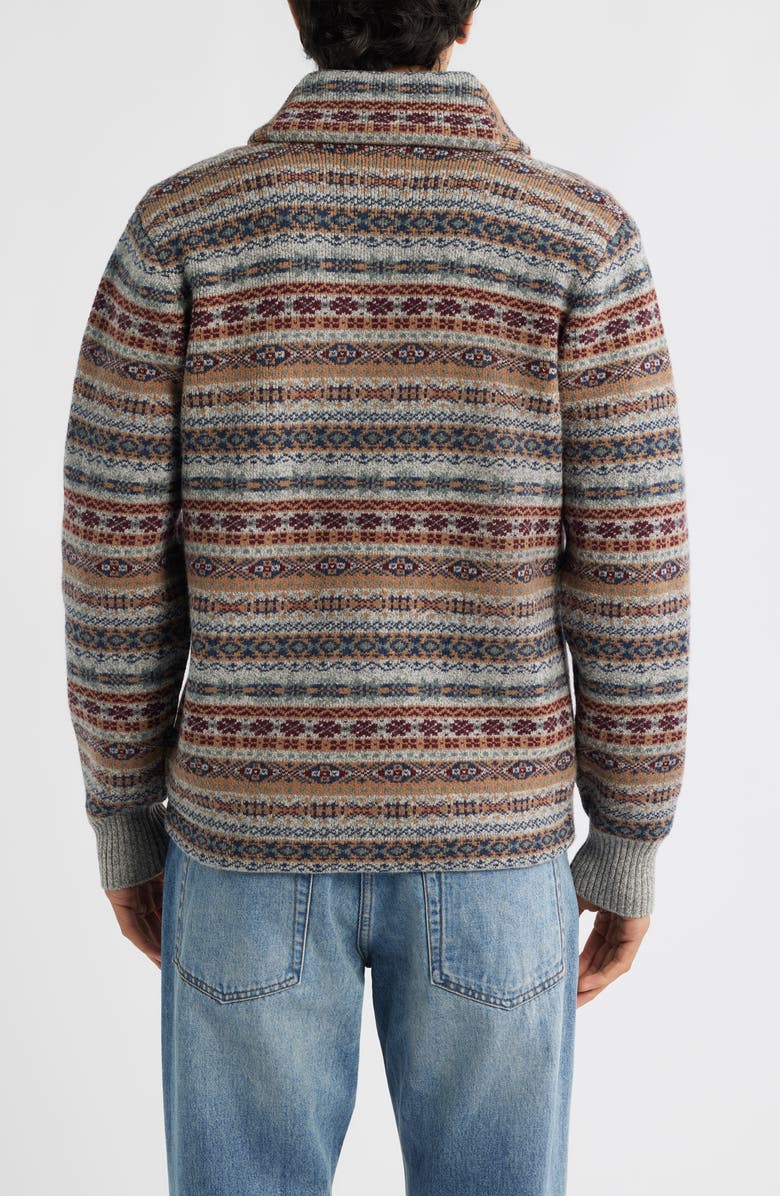 Schott NYC Men's Wool Blend Shawl Collar Cardigan, Alternate, color, Heather Grey