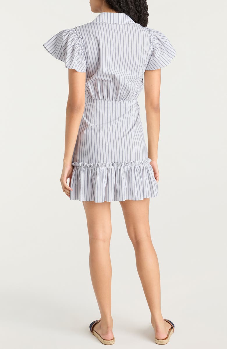 Cinq à Sept Lila Stripe Asymmetric Ruffle Minidress, Alternate, color,