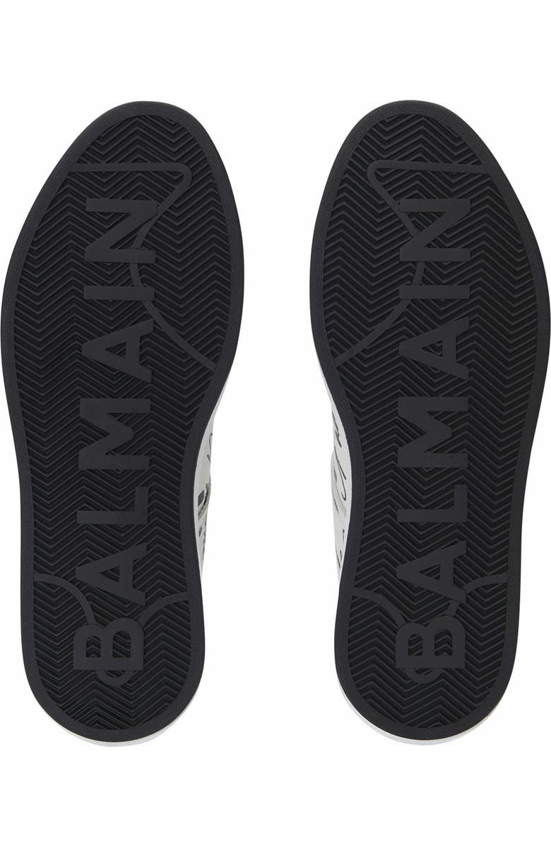 Balmain B-Court Printed Calfskin Trainers, Alternate, color, White