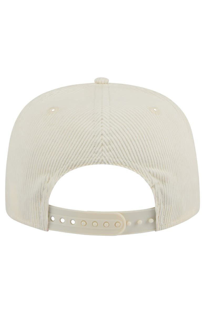 New Era Men's New Era Cream Miami Dolphins Throwback Corduroy Golfer Snapback Hat, Alternate, color, 