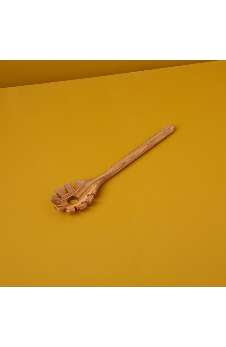 Be Home Olive Wood Pasta Spoon, Alternate, color, Olive