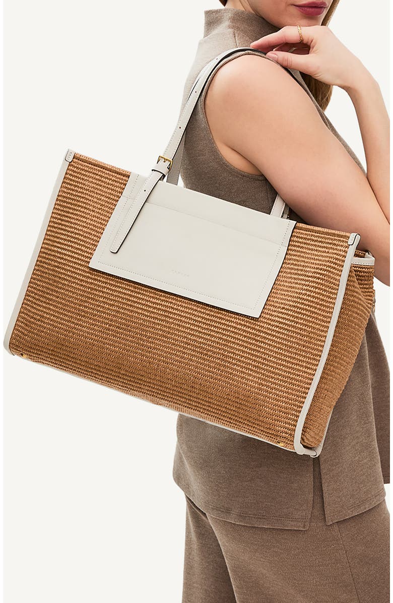 Radley The Large Burlington Raffia Tote, Alternate, color, Saddle