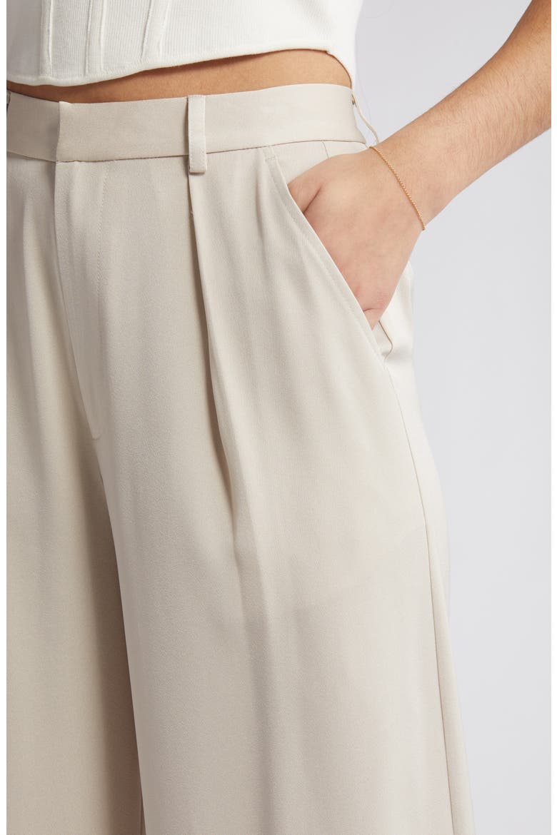 Jennie High Waist Wide Leg Satin Pants, Alternate, color, GREY