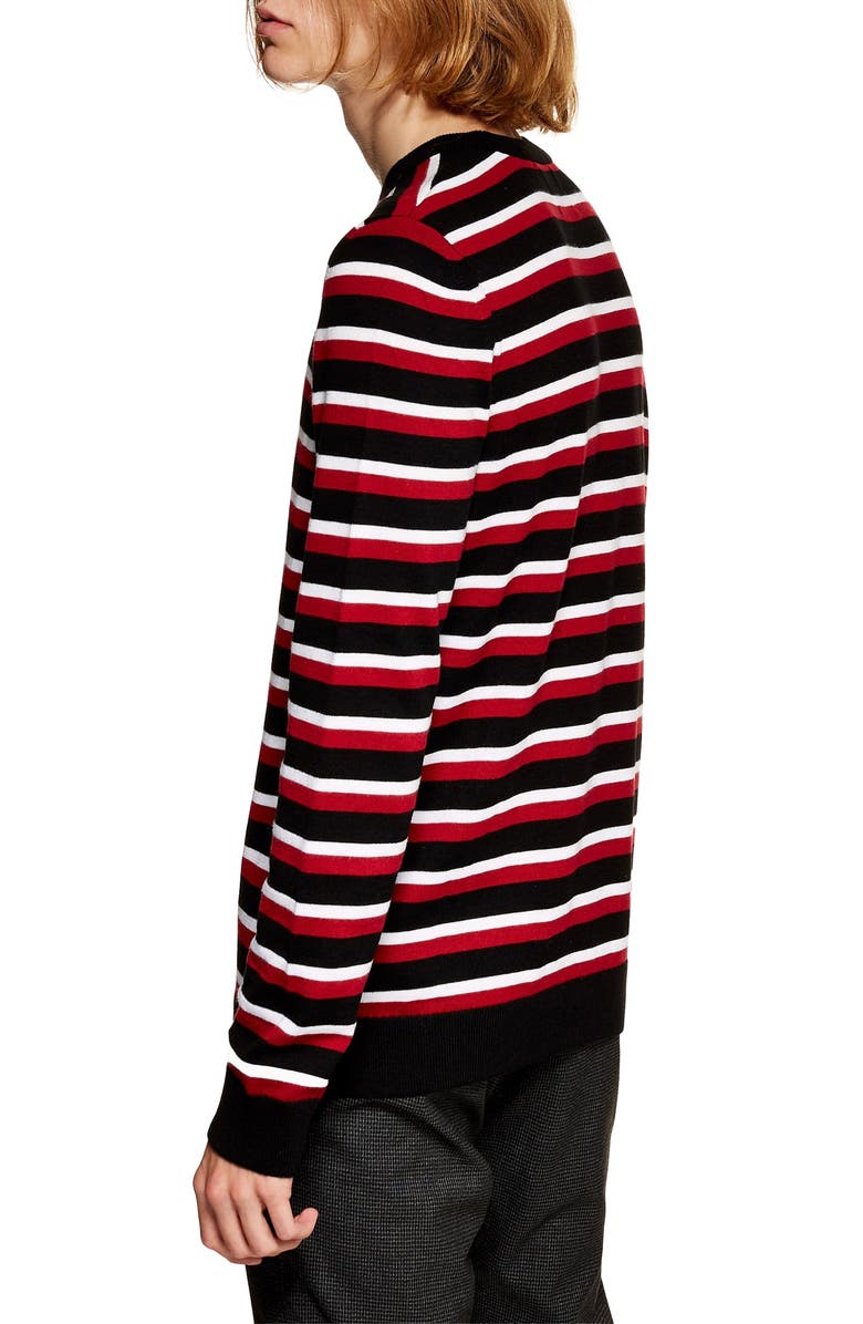 Topman Stripe Crewneck Sweater, Alternate, color, 