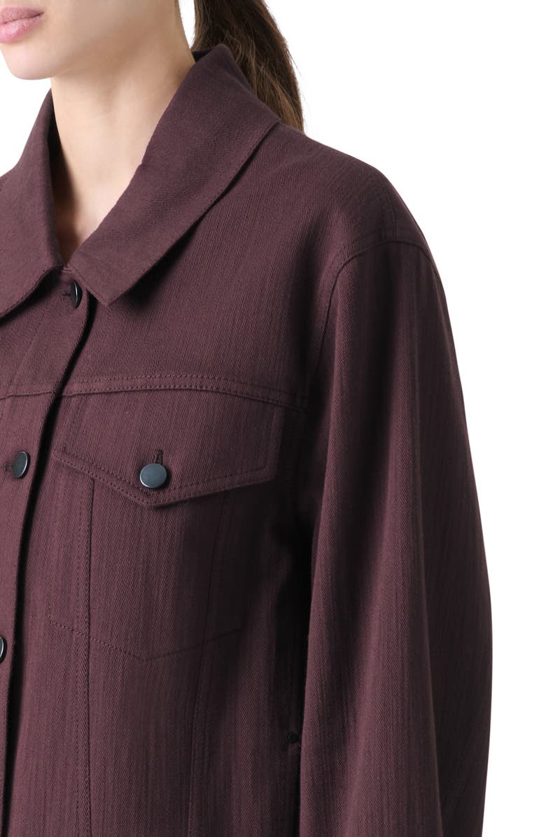 Akris punto Stretch Denim Trucker Jacket, Alternate, color, Blackberry