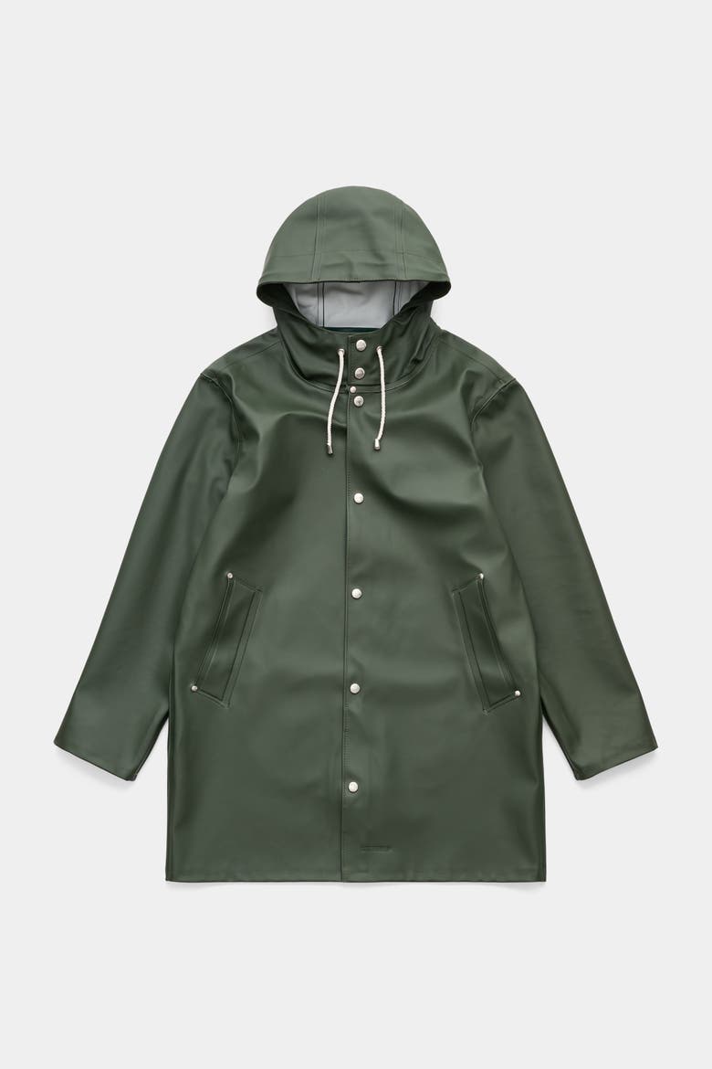 Stockholm Waterproof Hooded Raincoat, Alternate, color, GREEN