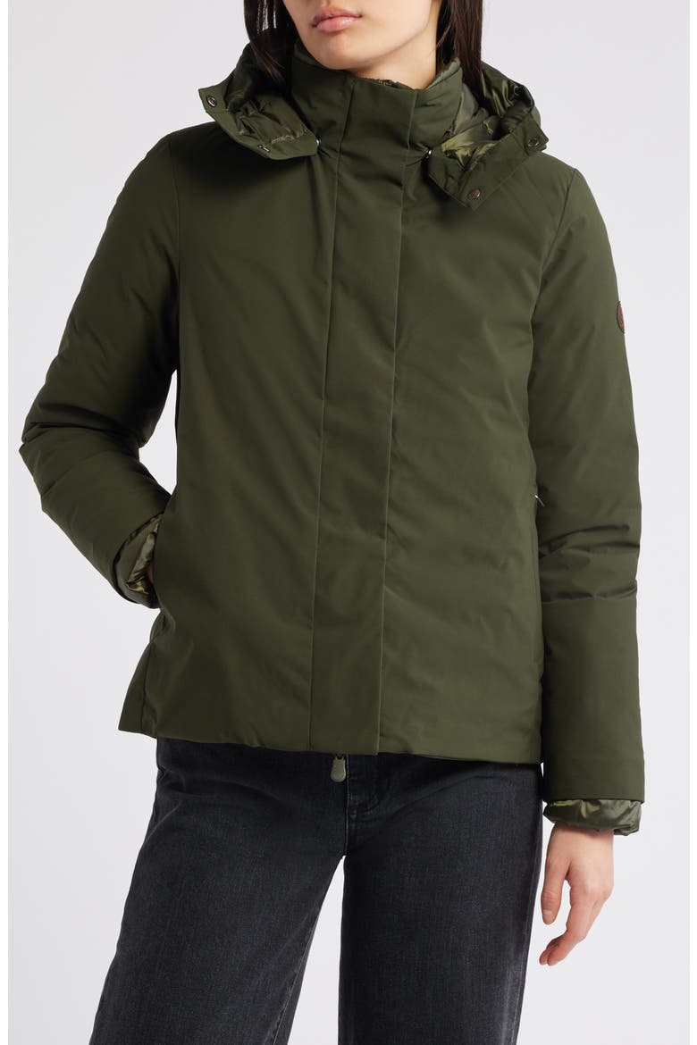 Elaine Waterproof Hooded Jacket, Alternate, color, LAND GREEN