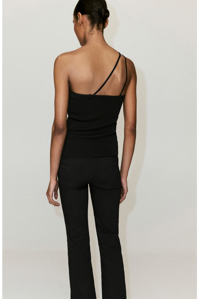 Asymmetric Knit Top, Alternate, color, BLACK