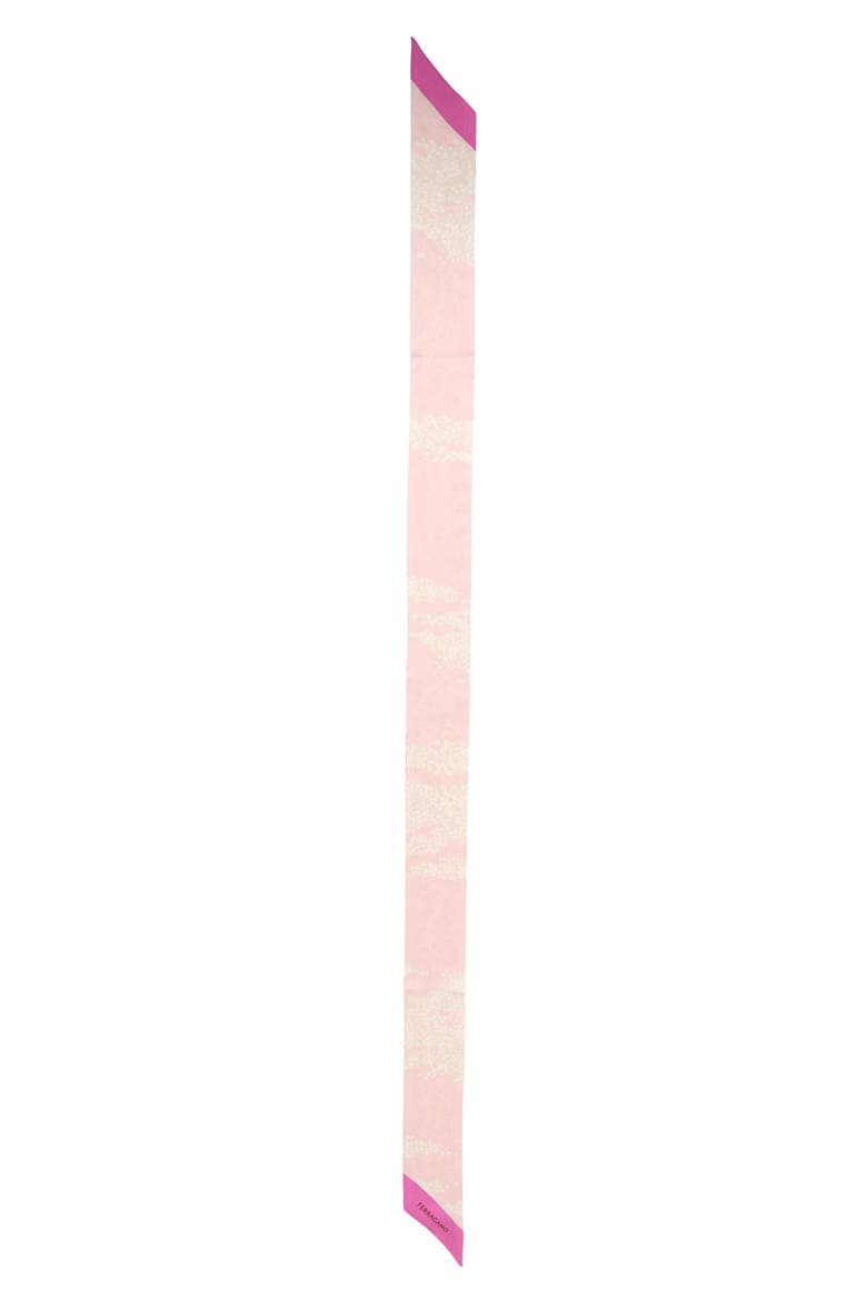 Fiorenza Floral Reversible Silk Skinny Scarf, Main, color, BORDEAUX/ROSE