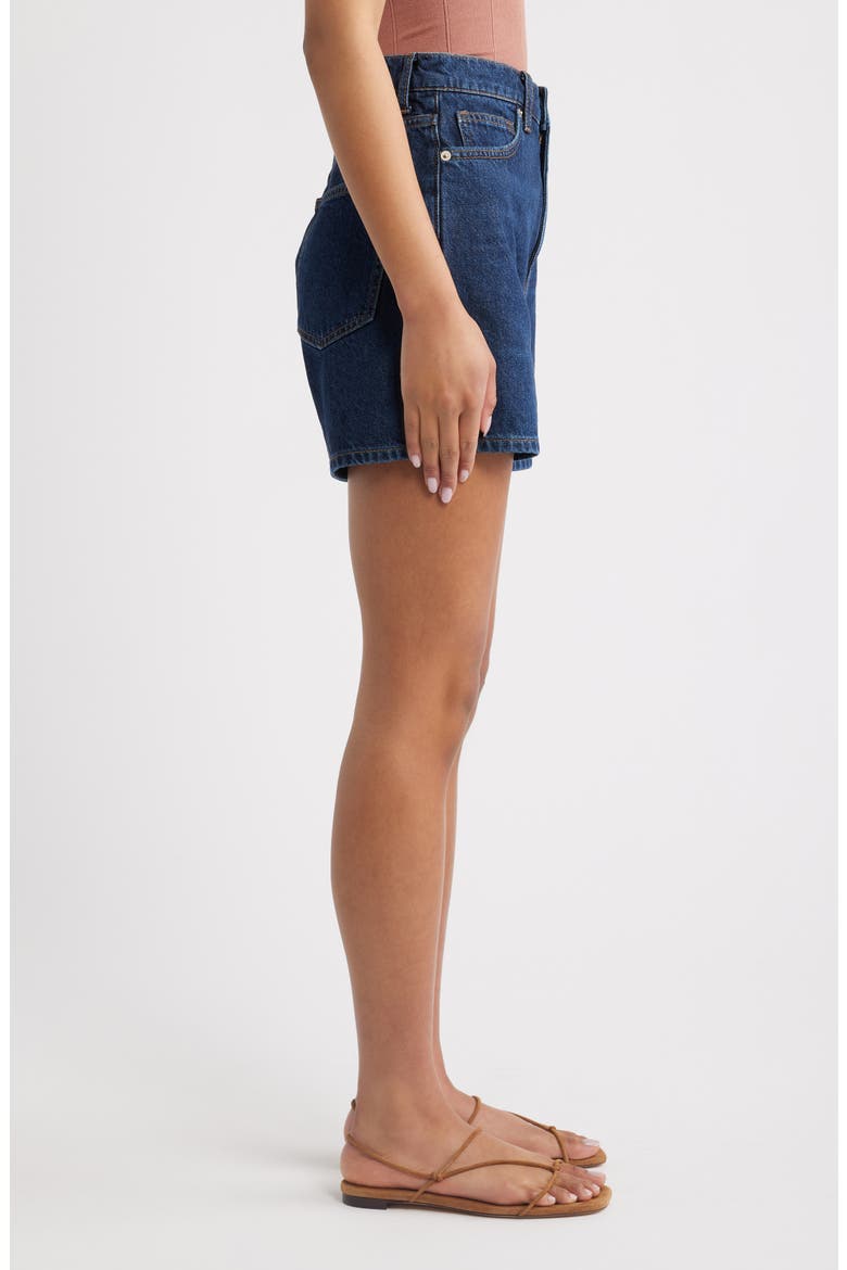 Saige High Waist Raw Hem Denim Cutoff Shorts, Alternate, color, TITAN