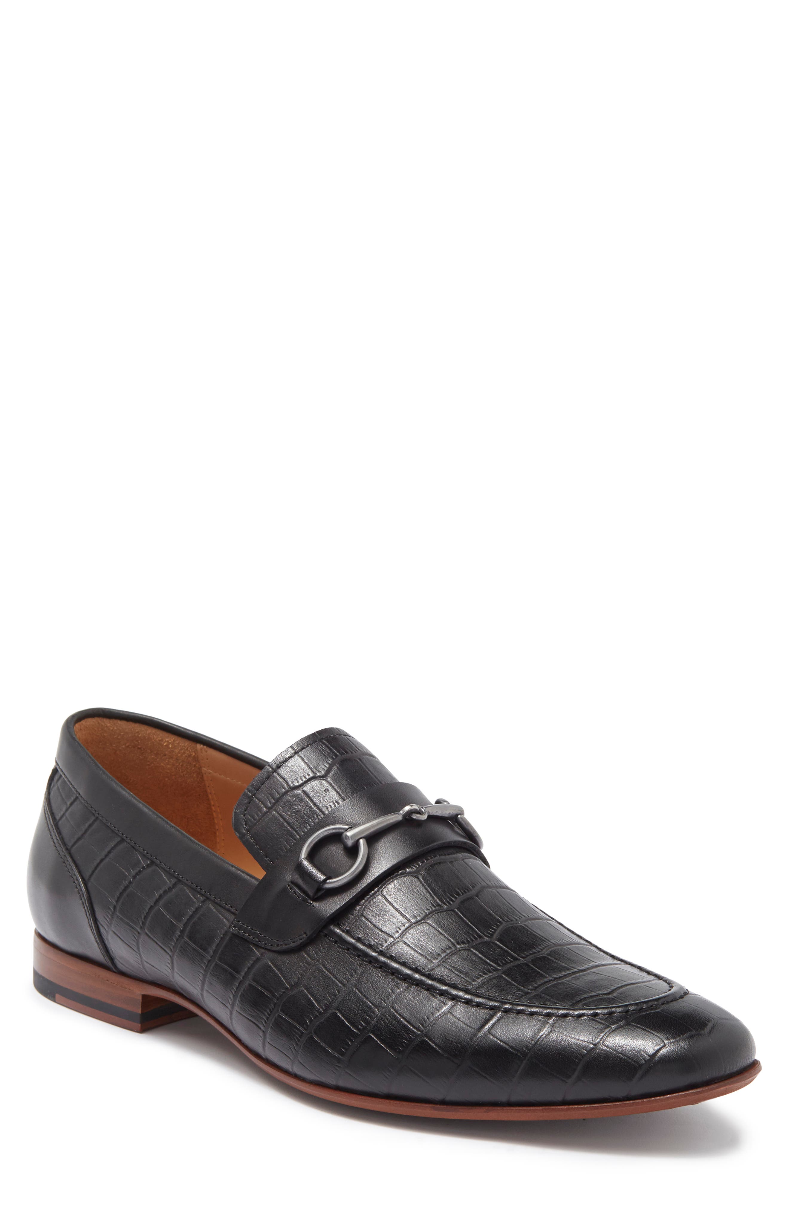 CURATORE Sovana Croc Embossed Leather Bit Loafer, Main, color, 