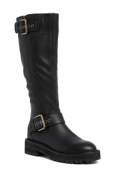 Hackney Lug Biker Knee Boot (Women)