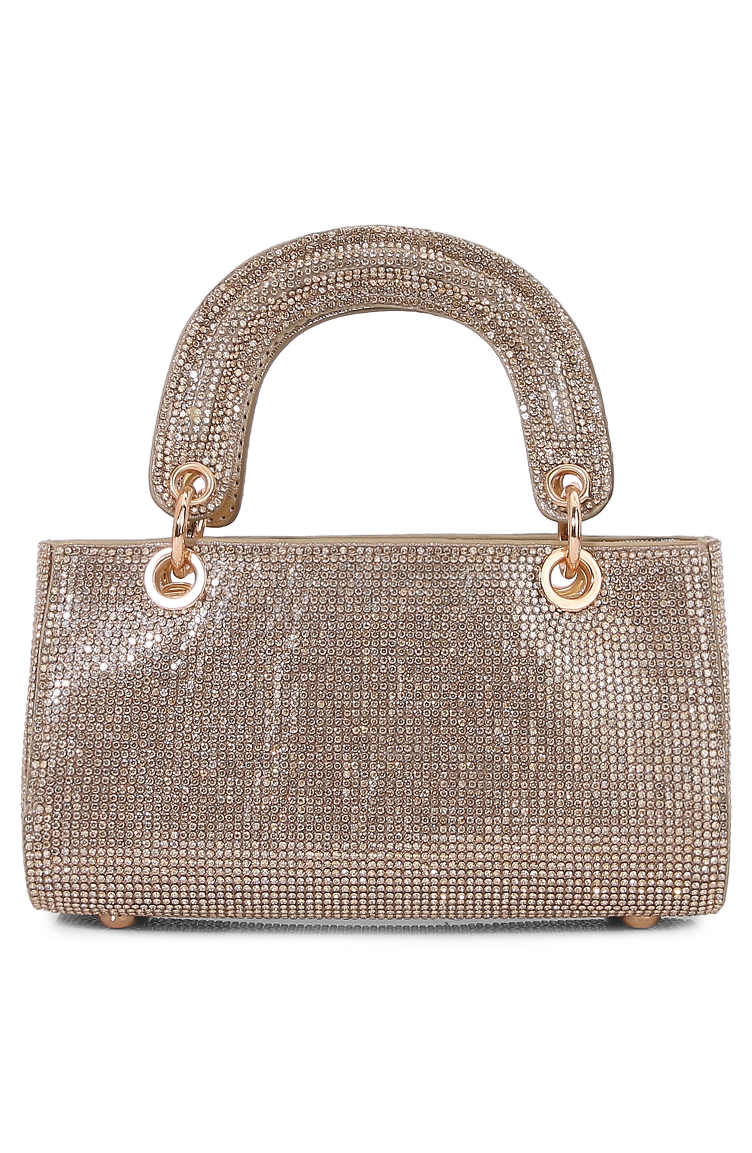 Rhinestone Handheld Bag, Alternate, color, GOLD