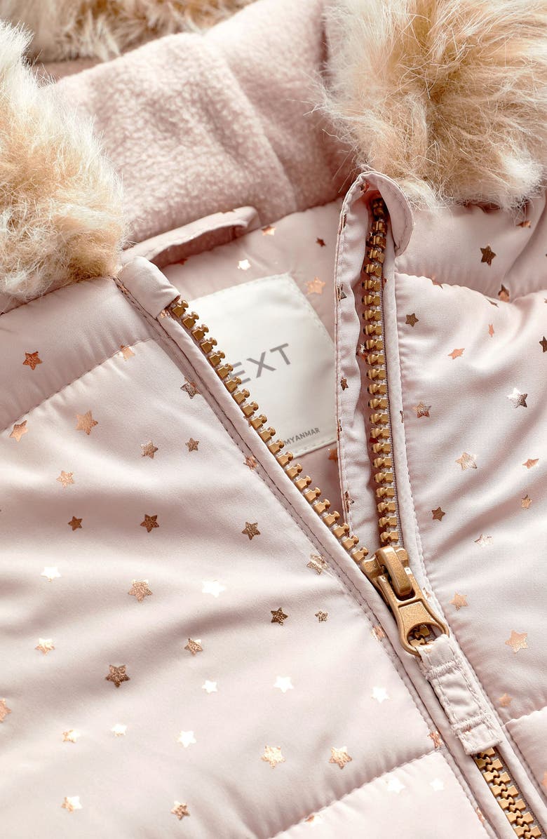 NEXT Kids' Star Snowsuit with Faux Fur Trim, Alternate, color, 