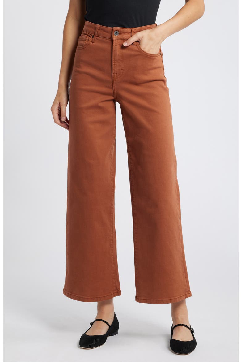 High Waist Wide Leg Jeans, Main, color, RUST