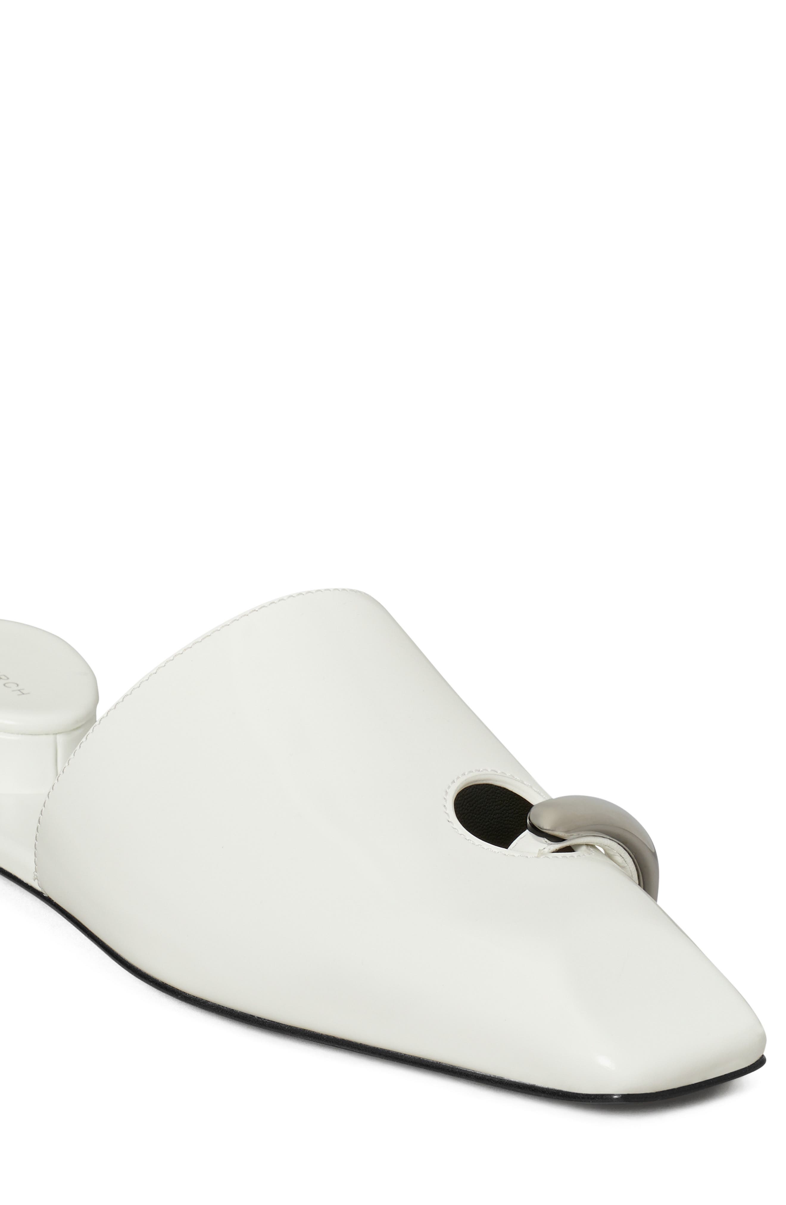 Tory Burch Pierced Mule, Alternate, color, Bianco / Silver