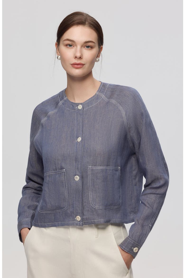 Mira Boxy Jacket, Main, color, Steel Blue