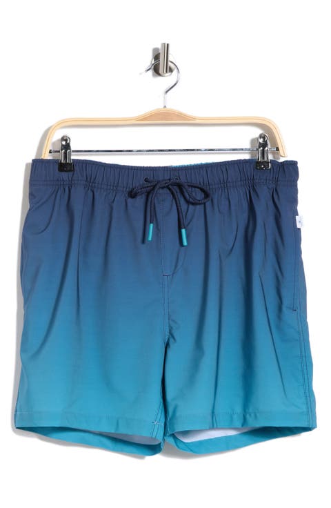 Ombré 4 Way Stretch Lined Volley Swim Trunks