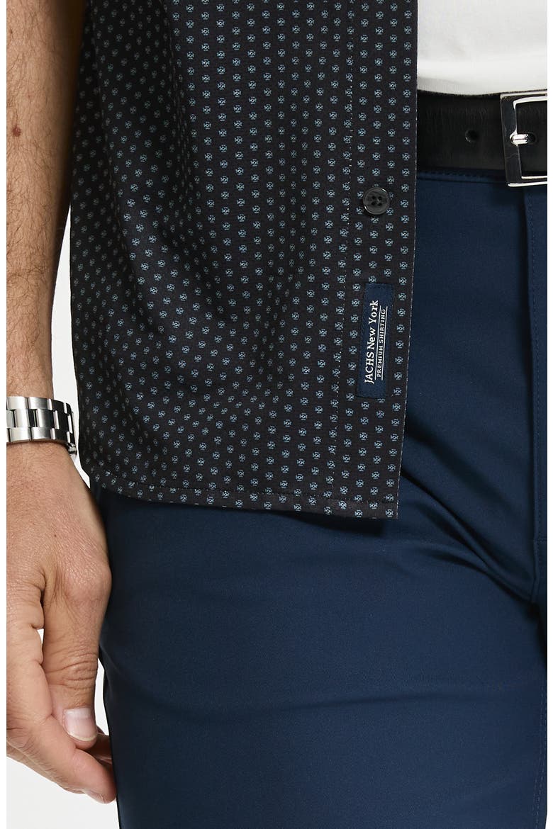 Performance Tech Button-Up Shirt, Alternate, color, BLACK GEO