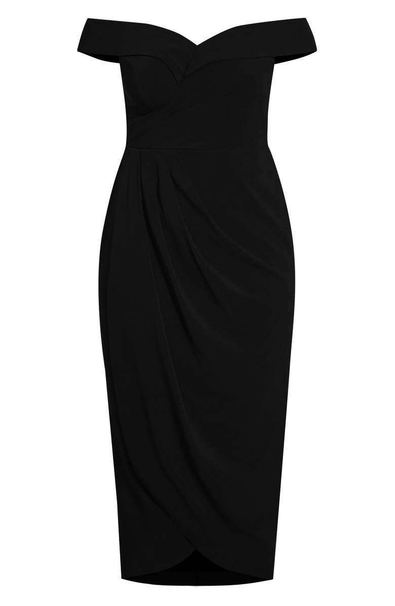 City Chic Ripple Love Off the Shoulder Maxi Dress, Alternate, color, 