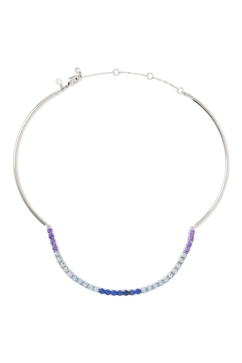 Bold Brilliance Tennis Collar Necklace, Main, color, BLUE MULTI/ SILVER