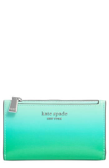 Kate Spade New York Morgan Ombré Saffiano Leather Wallet In Green