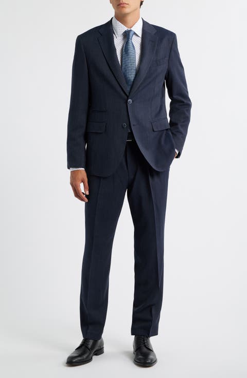 Heston Slim Fit Textured Stretch Wool Suit
