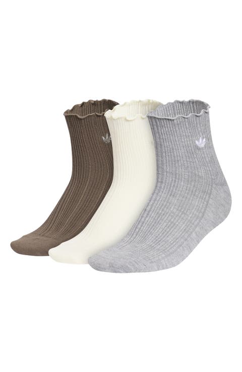 Gender Inclusive Originals Assorted 3-Pack Lettuce Edge Ruffle Quarter Socks