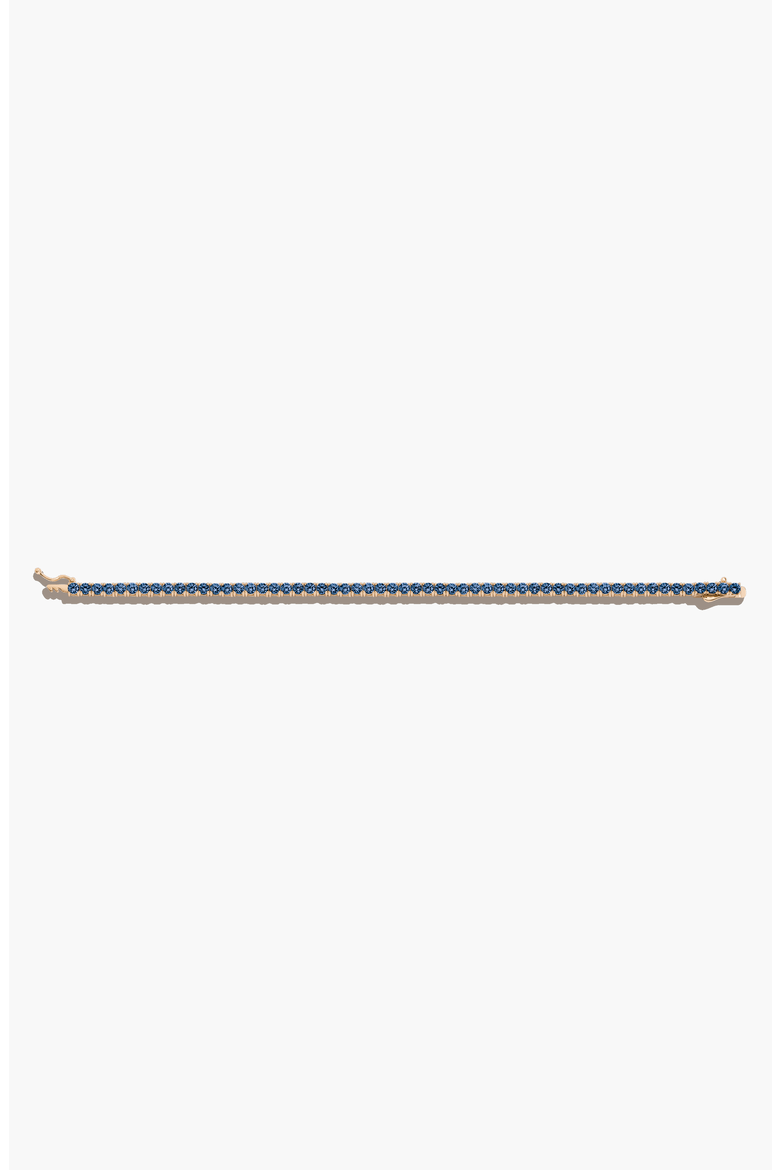 Lab Grown Blue Sapphire Tennis Bracelet - 3ct, Alternate, color, Yellow Gold Vermeil