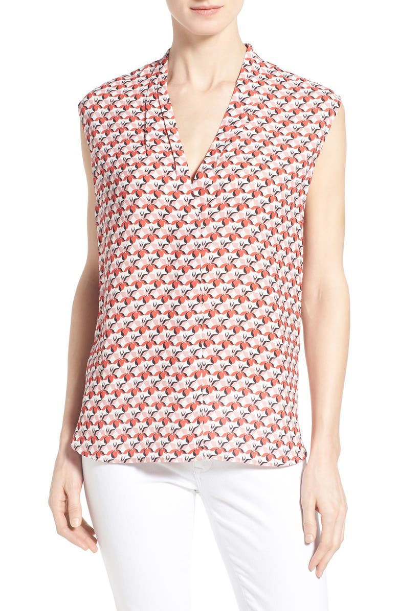 Halogen<sup>®</sup> Pleat V-Neck Shell, Main, color,