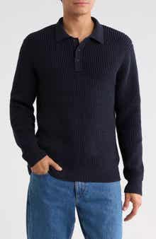 Baldwin Waffle Long Sleeve Sweater Polo