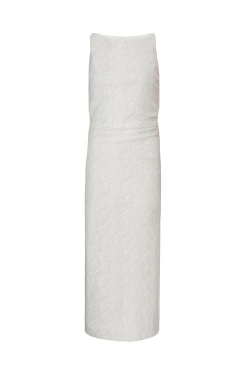 Quiz Jaquard Maxi Dress With Twist Strap In White