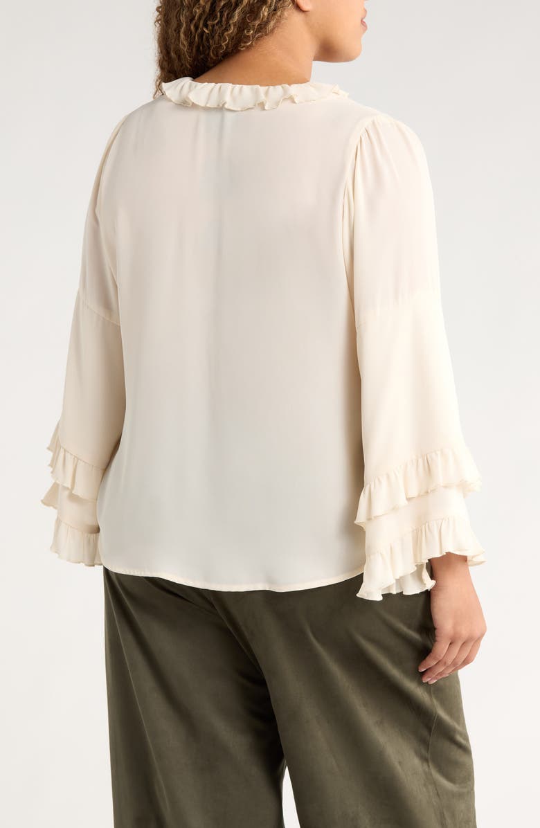 Wit & Wisdom Ruffle Top, Alternate, color, Antique Cloth