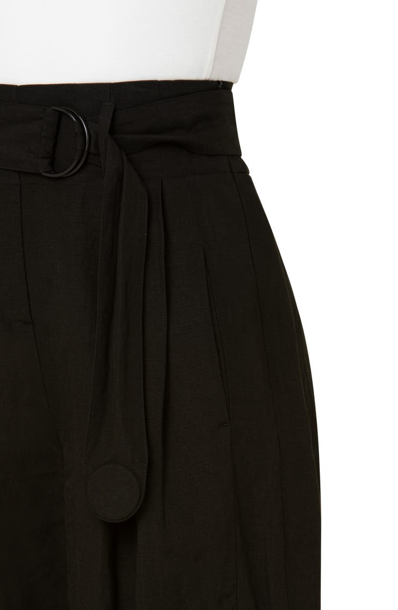 Akris punto High Waist Belted Shorts, Alternate, color, Black
