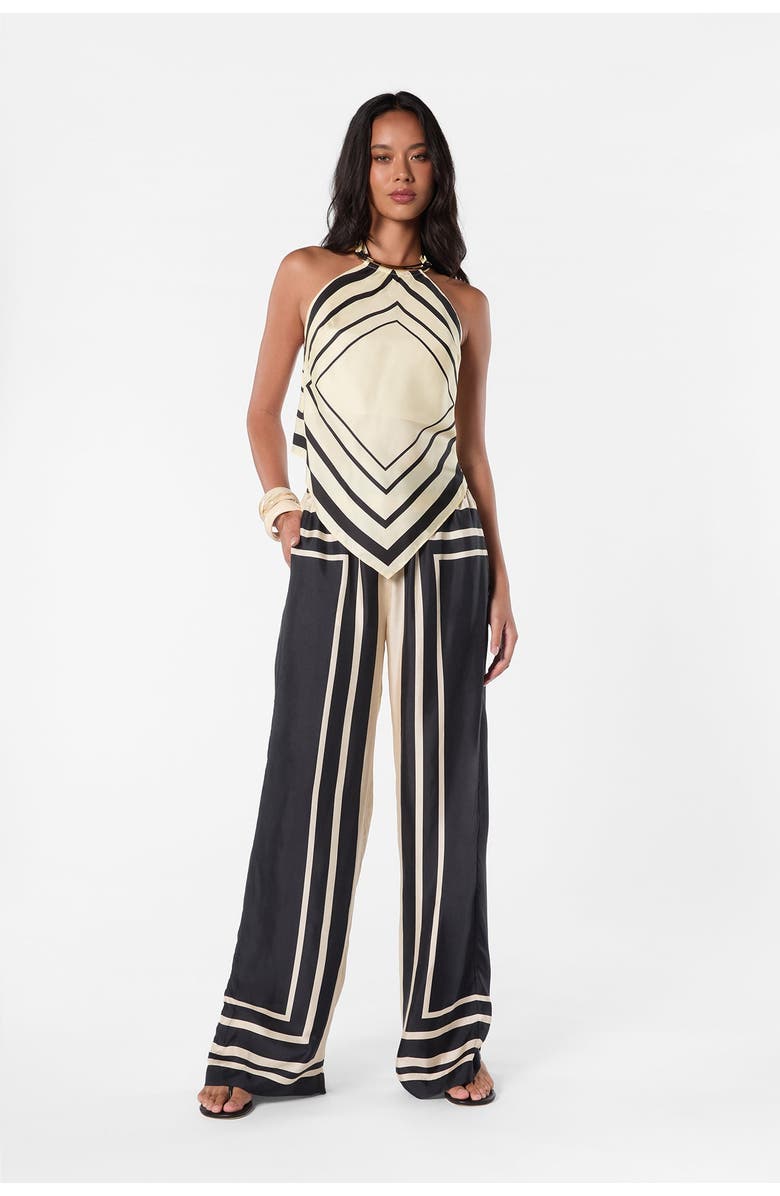 NICHOLAS Sandra Print Pant, Main, color, Black Ivory Scarf Print