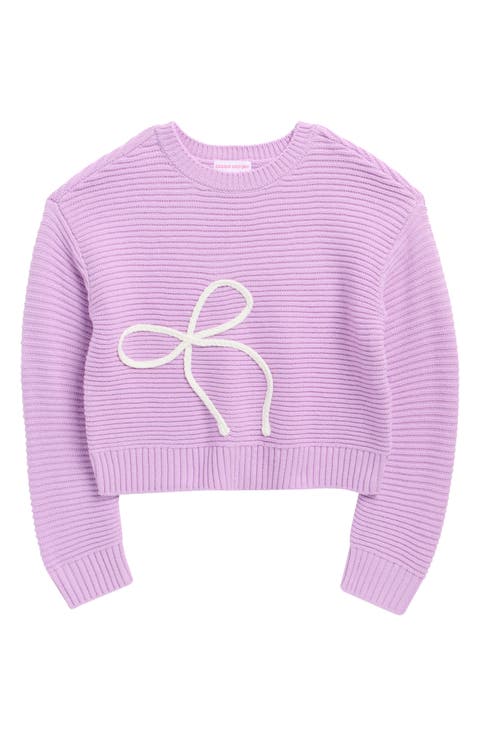 Kids' Bow Ribbed Sweater