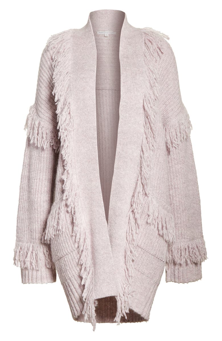 Rebecca Minkoff Berea Fringe Cardigan Sweater, Alternate, color, 