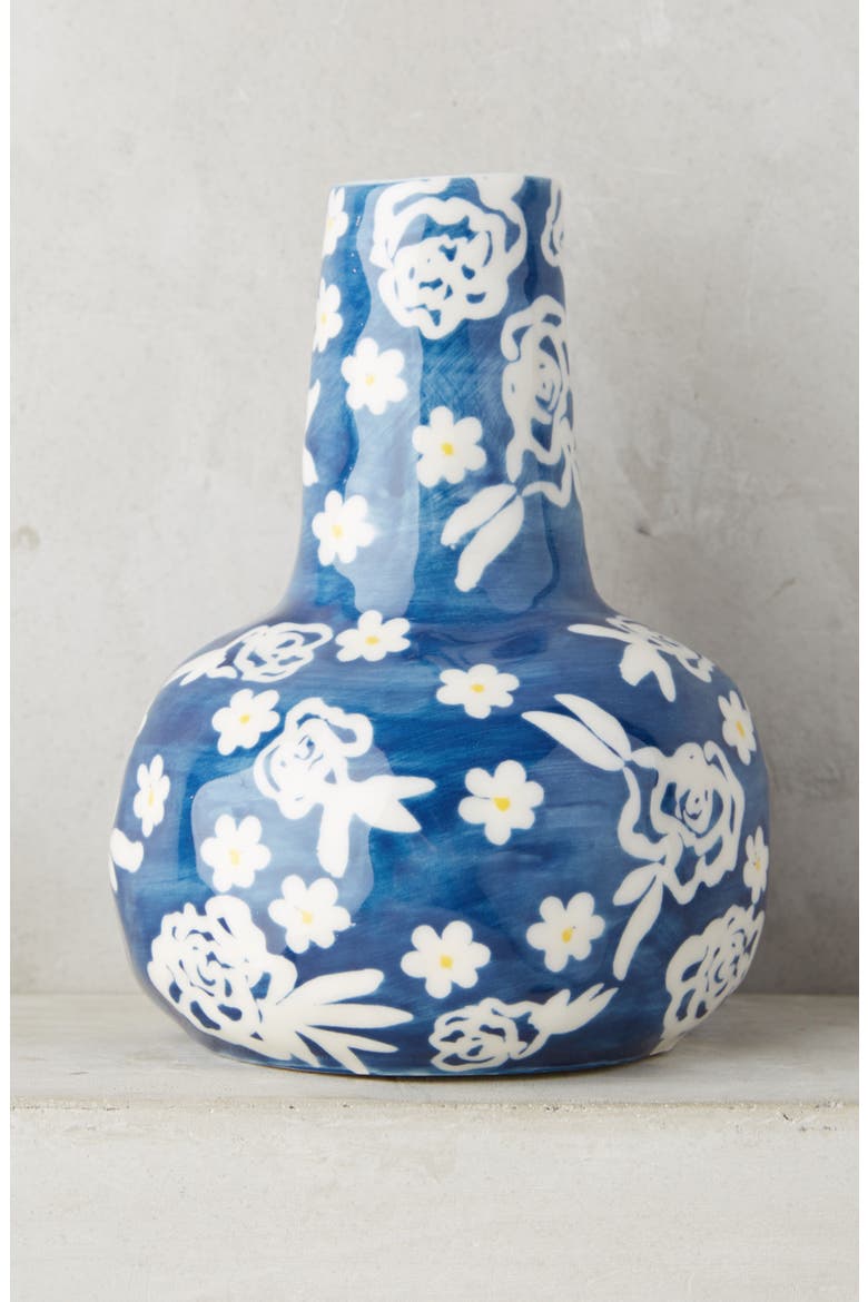 Anthropologie Welcome Spring Vase, Main, color, BLUE